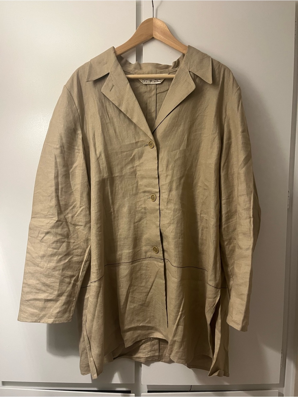 Max Studio Beige Linen Oversized Jacket
